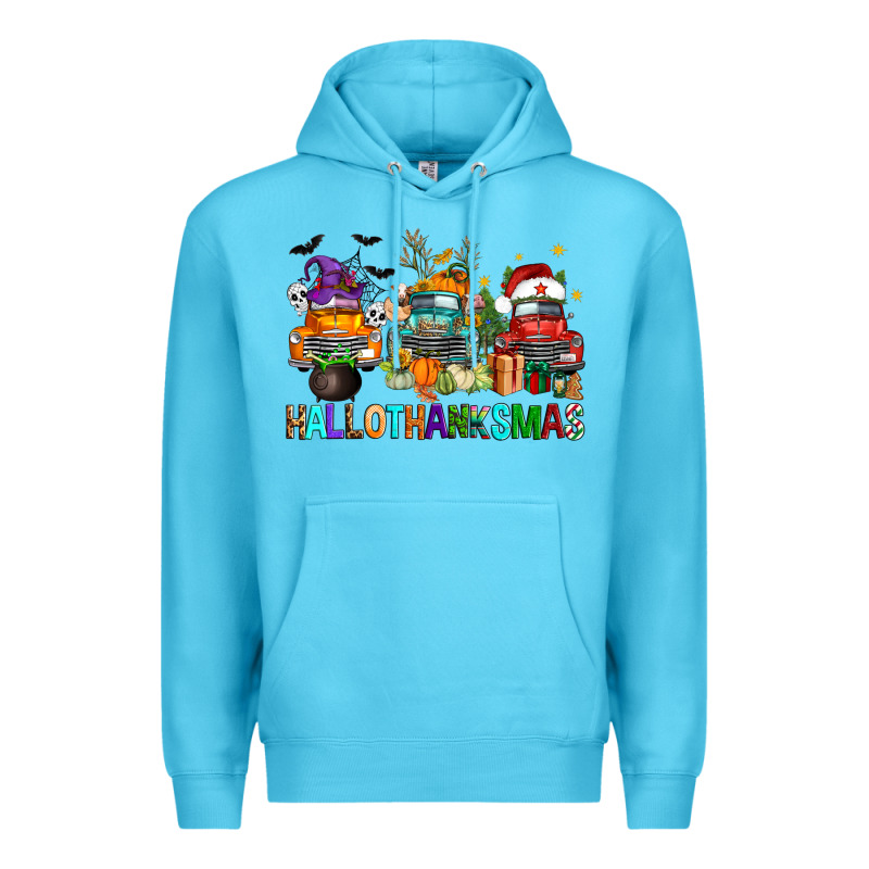 Hallothanksmas Trucks Premium Hoodie by FaDigitalArtStudio | Teevron