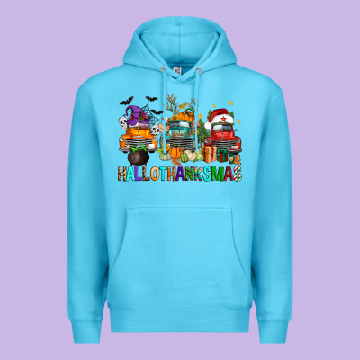 Hallothanksmas Trucks Premium Hoodie Designed By Fadigitalartstudio