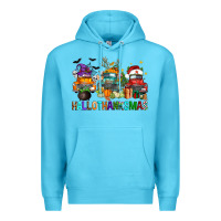 Ocean Blue hallothanksmas trucks Premium Hoodie - FaDigitalArtStudio