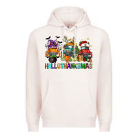 Pale Pink hallothanksmas trucks Premium Hoodie - FaDigitalArtStudio