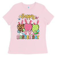 Bubblegum Pink happy easter day dental squad Ladies Tee - Artiststas