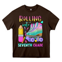 Chocolate Brown rolling into seventh grade Heavy Core Tee - BundleAndBundleShop