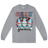 Heather Grey chillin with my gnomies Long Sleeve Tee - CowGirlArtShop