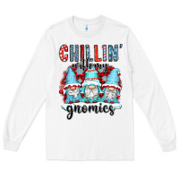 White chillin with my gnomies Long Sleeve Tee - CowGirlArtShop