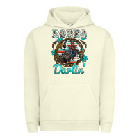 Western Rodeo Darlin' Bullfighter Serape Cowhide Turquoise Gemstones Urban Hoodie | Teevron