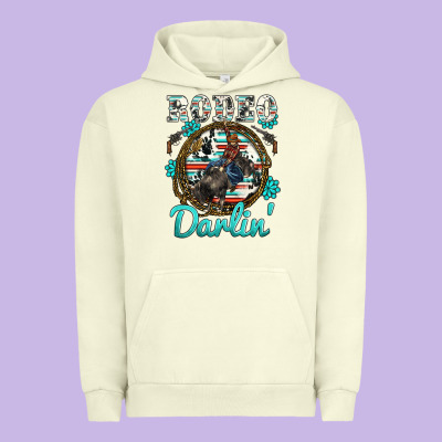 Western Rodeo Darlin' Bullfighter Serape Cowhide Turquoise Gemstones Urban Hoodie Designed By Barkaloodesign