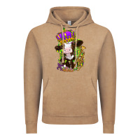 Vintage Coffee Mardi Gras Cow Vintage Hoodie - HowdyJamesFarm