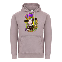 Vintage Zinc Mardi Gras Cow Vintage Hoodie - HowdyJamesFarm