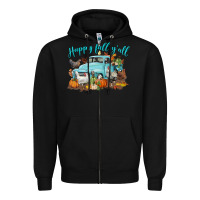 Black Happy Fall Y'all Zipper Hoodie - LillyAllenDesigns