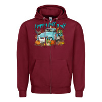 Burgundy Happy Fall Y'all Zipper Hoodie - LillyAllenDesigns