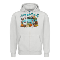 Dove Grey Happy Fall Y'all Zipper Hoodie - LillyAllenDesigns