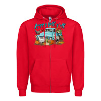 Red Happy Fall Y'all Zipper Hoodie - LillyAllenDesigns