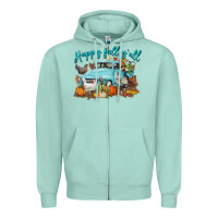 Seafoam Happy Fall Y'all Zipper Hoodie - LillyAllenDesigns