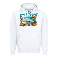 White Happy Fall Y'all Zipper Hoodie - LillyAllenDesigns
