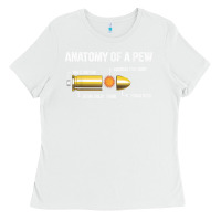 White Funny Gun Ammo Bullet Gift - Anatomy Of A Pew Ladies Tee - lanVoArt