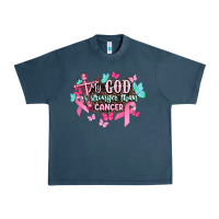 Midnight Navy My god is stronger than Cancer Awareness Urban Heavy Tee - HowdyJamesFarm