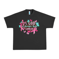 Pigment Black My god is stronger than Cancer Awareness Urban Heavy Tee - HowdyJamesFarm