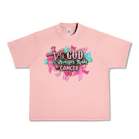 Salmon My god is stronger than Cancer Awareness Urban Heavy Tee - HowdyJamesFarm