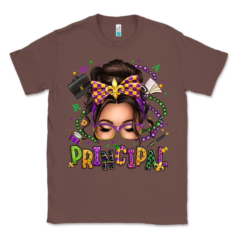 Mardi Gras Principal Caucasian Messy Bun Classic Tee by texasbilliewilder | Teevron