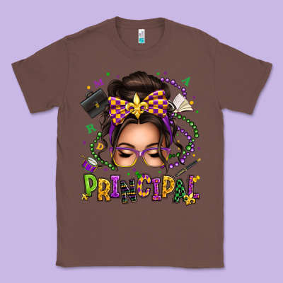Mardi Gras Principal Caucasian Messy Bun Classic Tee Designed By Texasbilliewilder