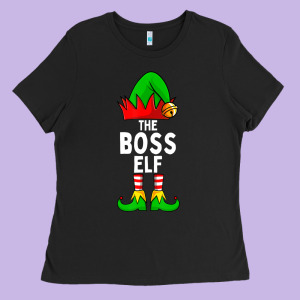 Boss Elf Matching Family Christmas Ladies Tee Designed By Lanvoart