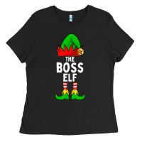 Black Boss Elf Matching Family Christmas Ladies Tee - lanVoArt