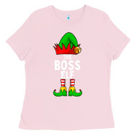 Bubblegum Pink Boss Elf Matching Family Christmas Ladies Tee - lanVoArt
