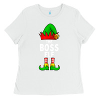 White Boss Elf Matching Family Christmas Ladies Tee - lanVoArt