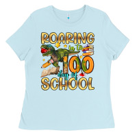 Baby Blue roaring in to 100 day of school Ladies Tee - Artiststas