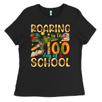 Black roaring in to 100 day of school Ladies Tee - Artiststas