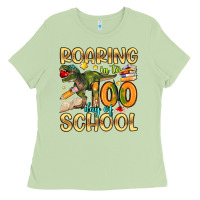 Roaring In To 100 Day Of School Ladies Tee | Teevron