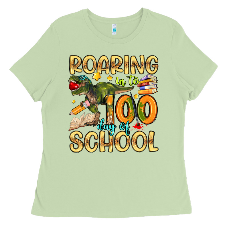 Roaring In To 100 Day Of School Ladies Tee by Artiststas | Teevron