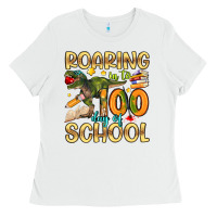 White roaring in to 100 day of school Ladies Tee - Artiststas