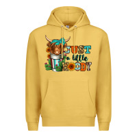 Antique Gold just a little moody coffee cup long haired cow Premium Hoodie - Jasminsmagicworld