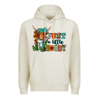 Oatmeal Heather just a little moody coffee cup long haired cow Premium Hoodie - Jasminsmagicworld