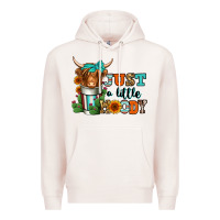 Pale Pink just a little moody coffee cup long haired cow Premium Hoodie - Jasminsmagicworld