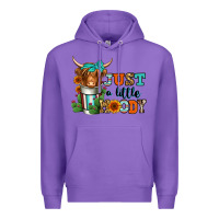 Purple just a little moody coffee cup long haired cow Premium Hoodie - Jasminsmagicworld