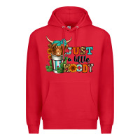 Red just a little moody coffee cup long haired cow Premium Hoodie - Jasminsmagicworld