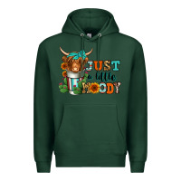 Sports Green just a little moody coffee cup long haired cow Premium Hoodie - Jasminsmagicworld