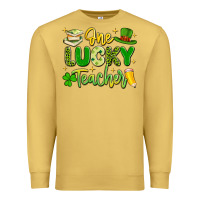 Antique Gold one lucky teacher Premium Sweatshirt - Artiststas