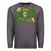 Charcoal Heather one lucky teacher Premium Sweatshirt - Artiststas