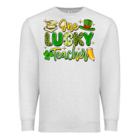 Oatmeal Heather one lucky teacher Premium Sweatshirt - Artiststas