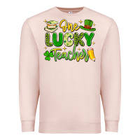 Pale Pink one lucky teacher Premium Sweatshirt - Artiststas