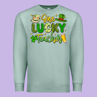 One Lucky Teacher Premium Sweatshirt Designed By Artiststas