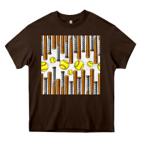 Chocolate Brown softball bat seamless pattern Heavy Core Tee - BundleAndBundleShop