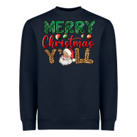 Navy merry christmas y'all Heavyweight Sweatshirt - BundleAndBundleShop