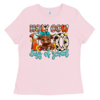 Bubblegum Pink holy cow 100 days of school Ladies Tee - Artiststas