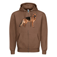 Chestnut German Shepherd Dog Illustrations Zipper Hoodie - LillyAllenDesigns
