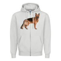 Dove Grey German Shepherd Dog Illustrations Zipper Hoodie - LillyAllenDesigns