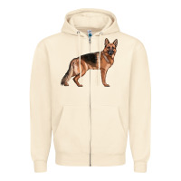 Sandshell German Shepherd Dog Illustrations Zipper Hoodie - LillyAllenDesigns